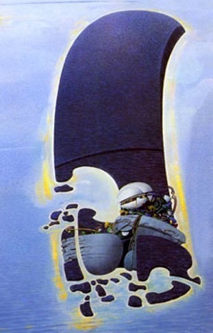 Nel mare di Nausicaa - 1997 olio su tela 163x105