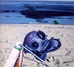 Ombre sul mare - 1988 olio su tela 97x105