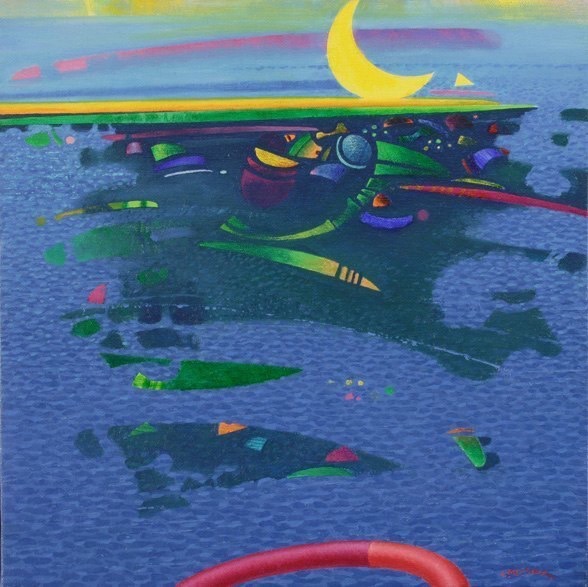 Marea verde - 2004 olio su tela 35x35