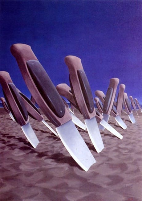 Mediterraneo (omicida - suicida) - 1974 olio su tela 143x101