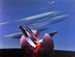 Protagonista l'uomo - 1975 olio su tela 70x100
