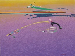 Tracce nel mare - 2006 olio su tela 30x40